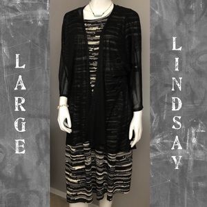 LuLaRoe NWT Large Black Lindsay Kimono Cover Up